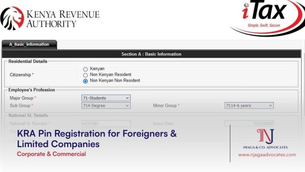 KRA Pin Registration for Foreigners & Limited Companies