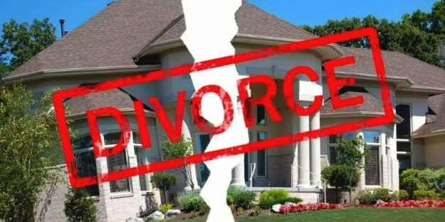 divorce law in kenya house with a jagged split down the middle and the word 'DIVORCE' stamped in red | Division of Property After Divorce in Kenya | Njaga advocates family law in Kenya