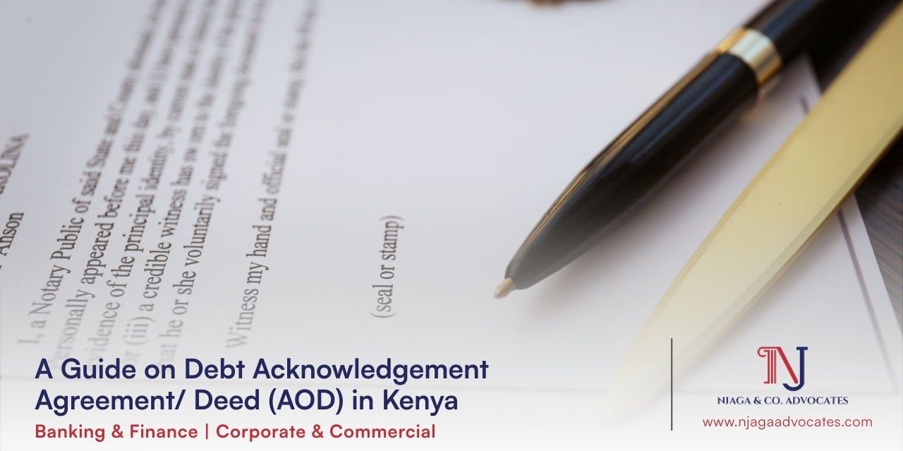 Document with pen on it | AOD deed guide in Kenya | Debt recovery in Kenya | Best Corporate lawyers in Kenya