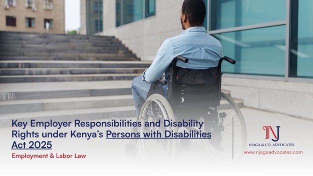 Key Employer Responsibilities and Disability Rights under Kenya’s Persons with Disabilities persons on a wheelchair overlooking stairs | Employer responsibilities to PWDs in Kenya | Njaga Advocates employment law firm in kanya