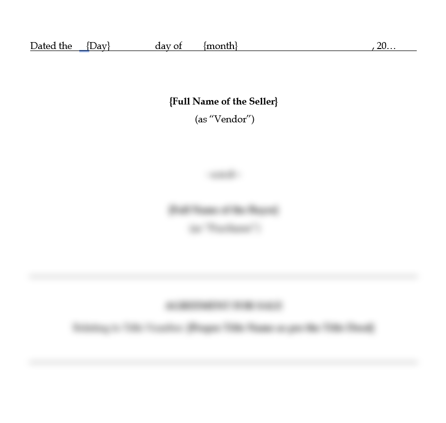 Land Sale Agreement