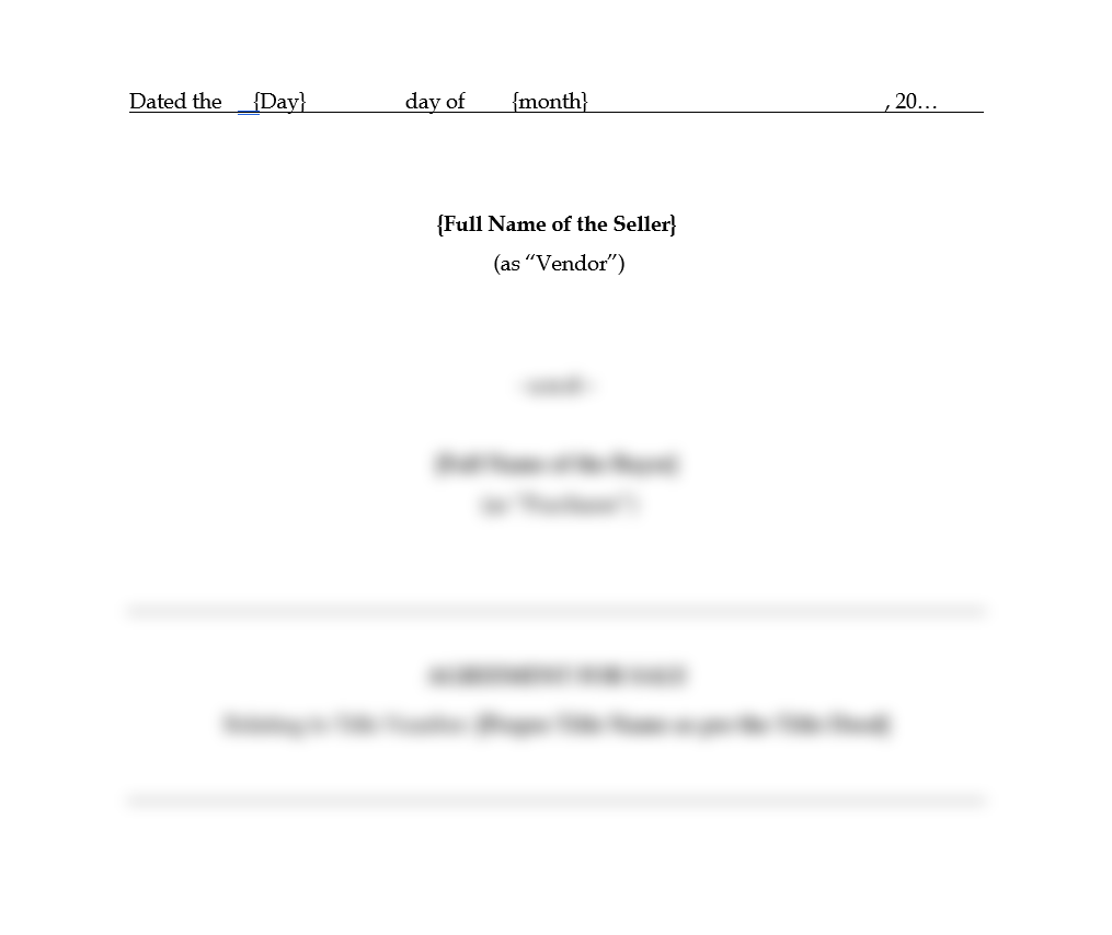 Land Sale Agreement