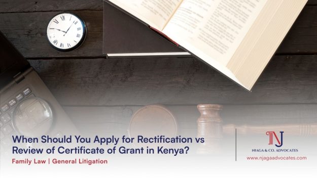 Laptop and gavel and book | Rectification vs Review of certificate of grant in Kenya | Njaga & Co Advocates LPP