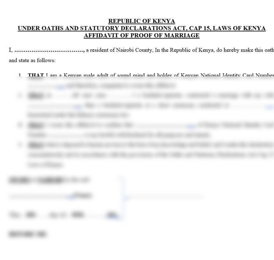 Affidavit of a Lost Document or Certificate