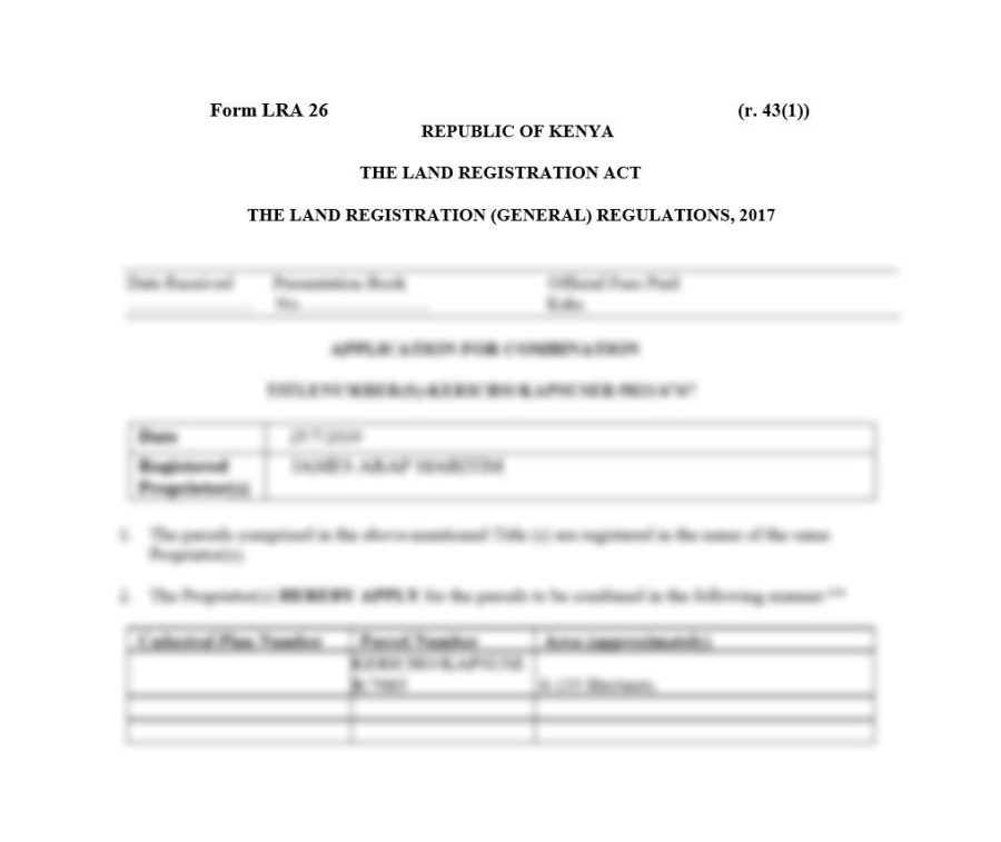 Application for Combination - Form LRA-26