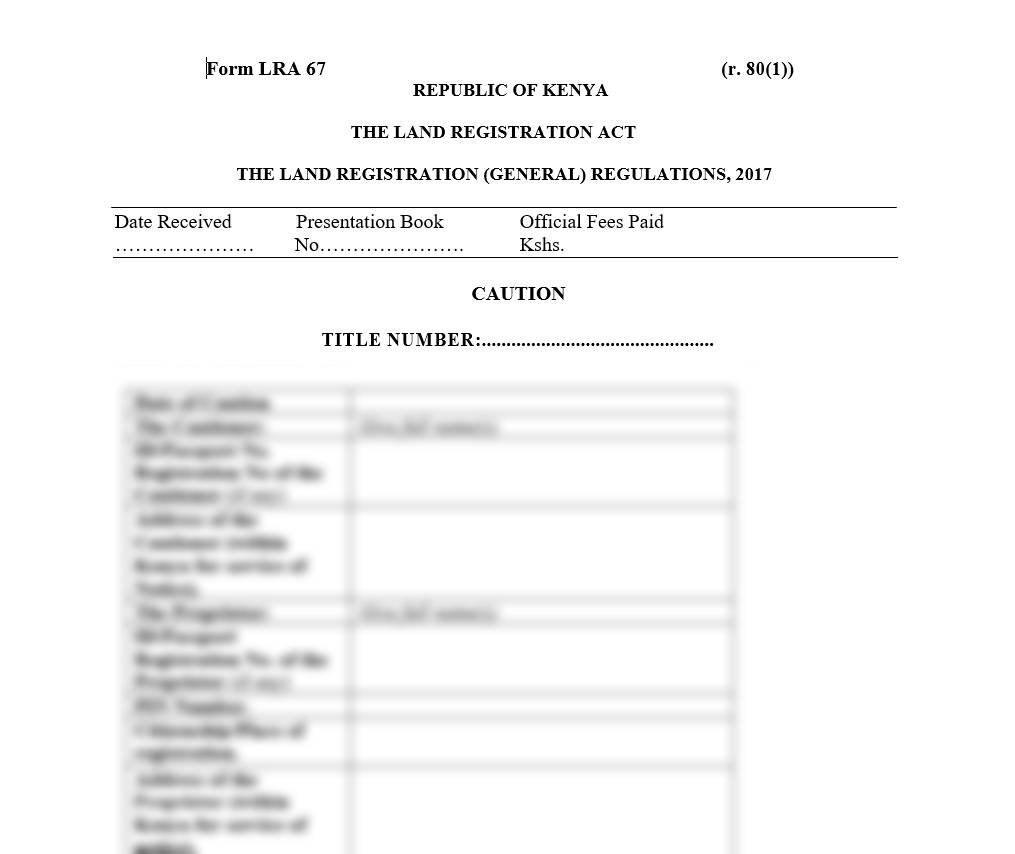 Caution - Form LRA-67