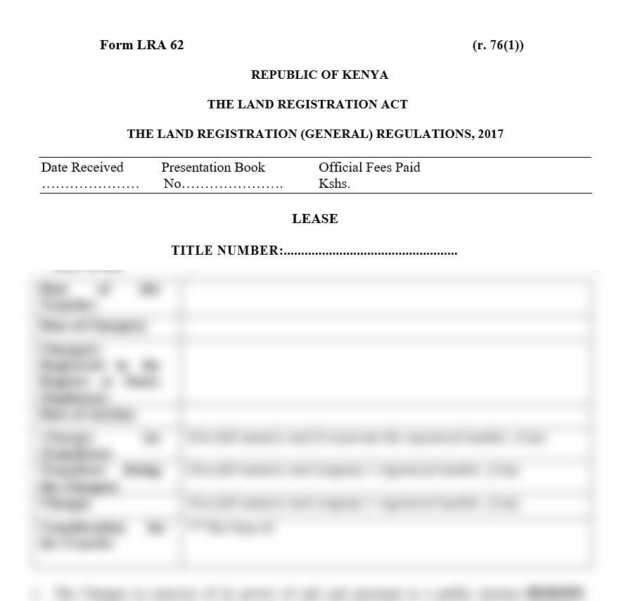 Lease - Form LRA-62