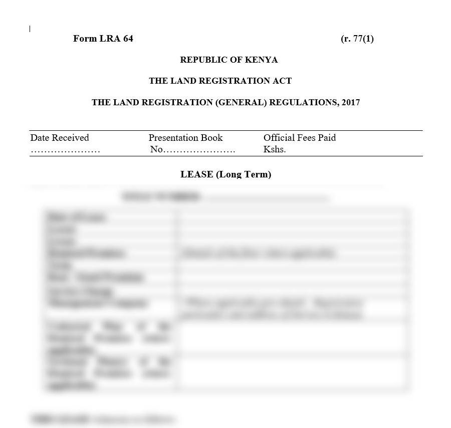 Lease (Long Term) - Form LRA-64