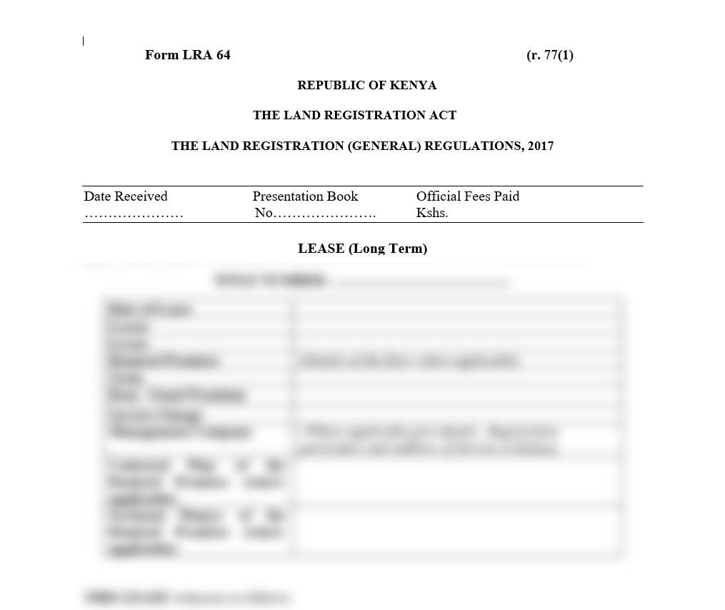 Lease (Long Term) - Form LRA-64