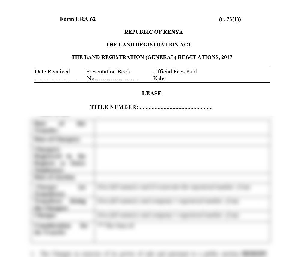 Lease - Form LRA-62