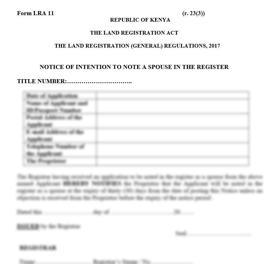 Application for Replacement Certificate of Title lease on Loss Destruction of a Previous Title -  Form LRA-12