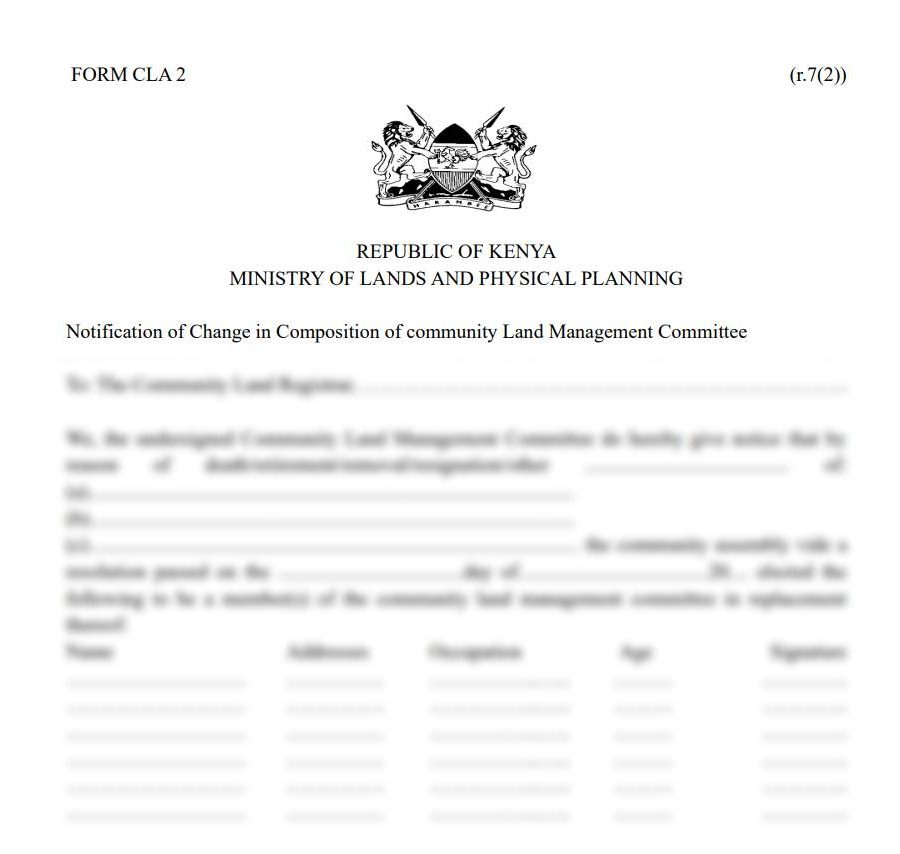 Application for Registration of a Community - Form CLA-3