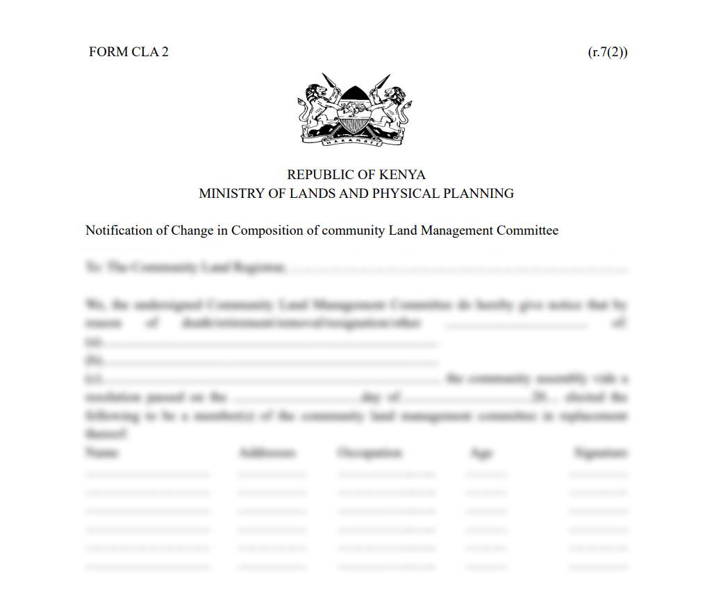 Application for Registration of a Community - Form CLA-3