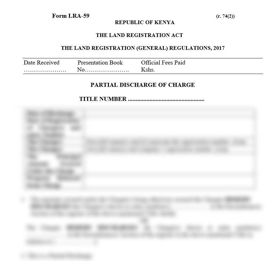 Partial Discharge of Charge - Form LRA-59