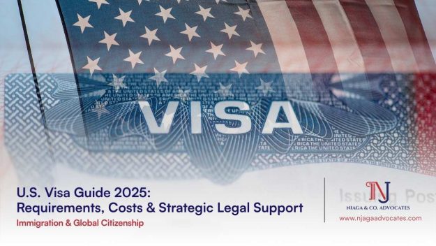 The word Visa written over USA Flag | US Visa concept | immigration lawyers in kenya