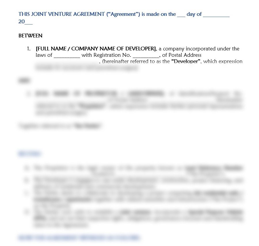 Joint Venture Agreement