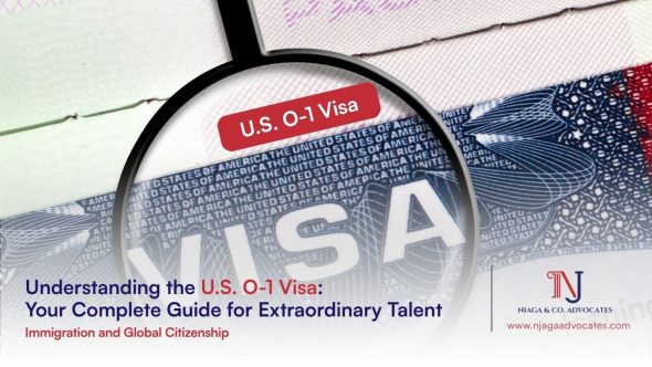 magnifying glass on a US visa showing U.S. O-1 Visa concept | us visa application lawyers in Kenya