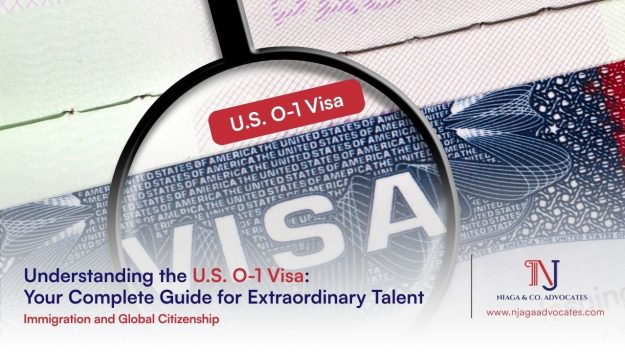 magnifying glass on a US visa showing U.S. O-1 Visa concept | us visa application lawyers in Kenya