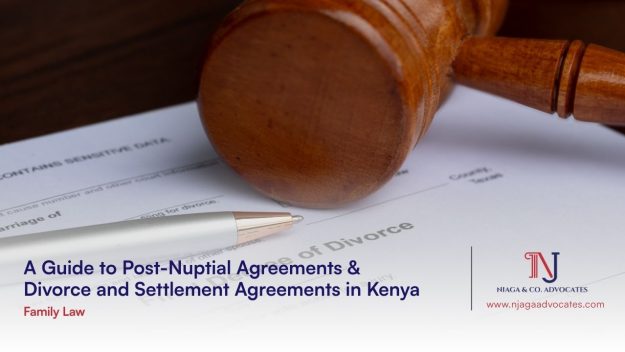 Gavel on a document with pen on it | Post-Nuptial Agreements & Divorce and Settlement Agreements in Kenya | family law in kenya