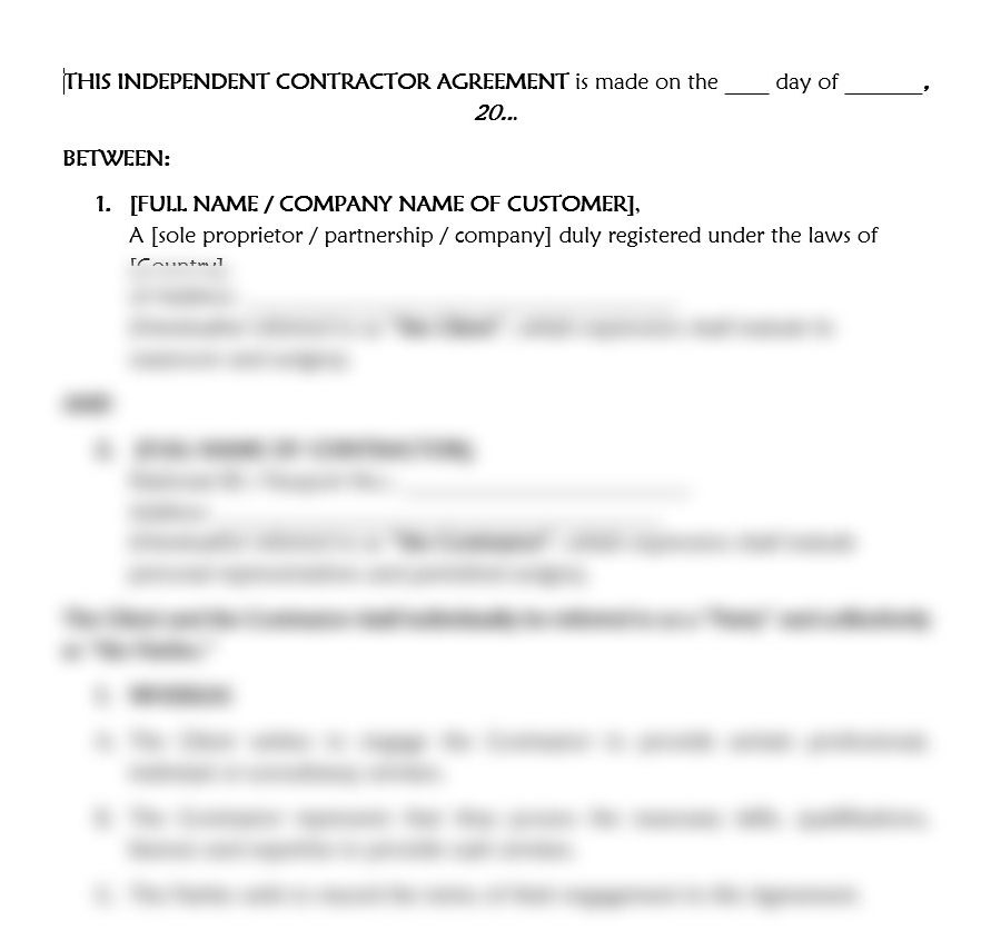 Independent Contractor Agreement
