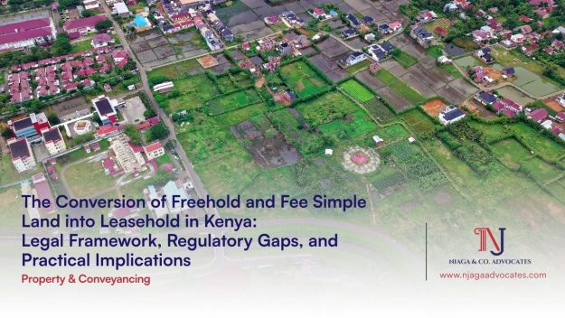 The Conversion of Freehold and Fee Simple Land into Leasehold Aerial view of homes build on lush green land concept of Freehold land and Leasehold land | land laws in kenya