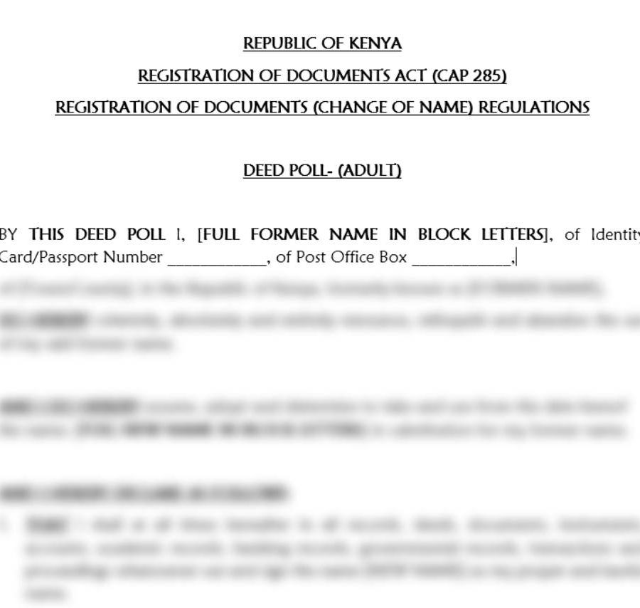 Deed Poll - Adult