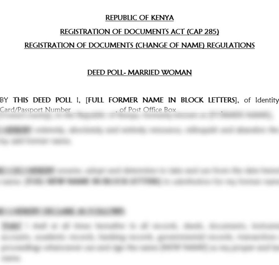 Deed Poll - Married Woman