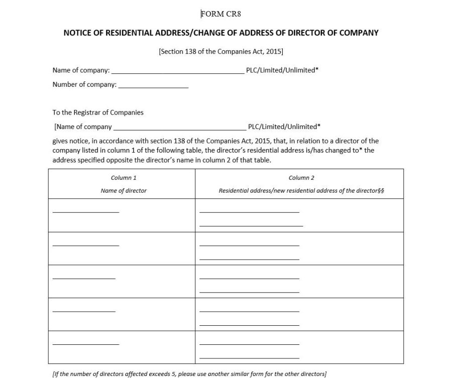 Notice of Residential Address/Change of Address of Director of Company ...