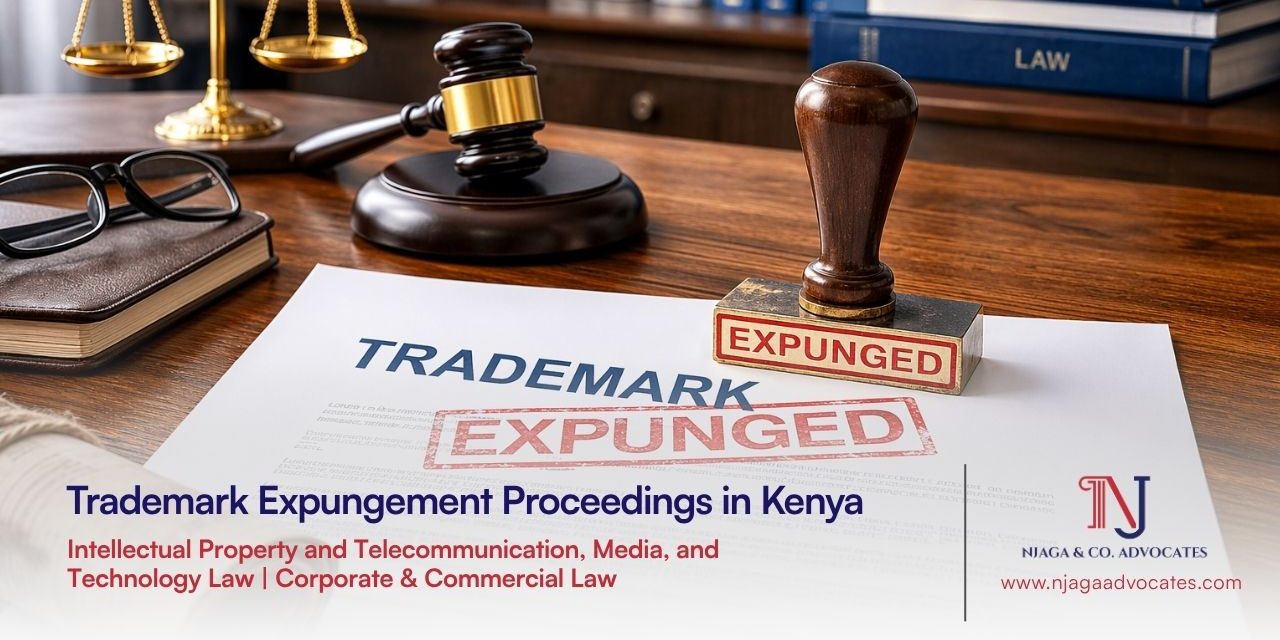 Trademark Expungement Proceedings Gavel on desk with a document writted trademark expunged | Trademark Expungement Proceedings in Kenya | IP lawyers in Kenya | Get in touch