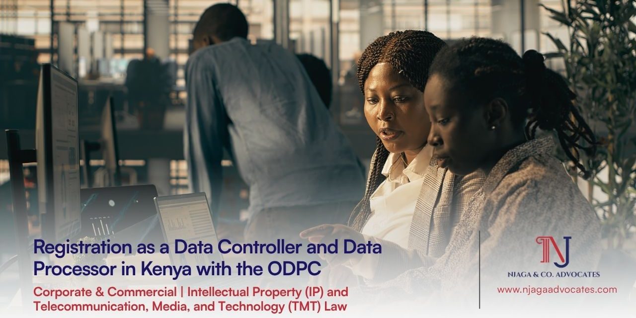 Registration as a Data Controller and Data Processor Two professional women reviewing documents on a laptop in a modern office, representing data controller and data processor registration guidance | Corporate & Commercial lawyer in Kenya| IP | TMT law