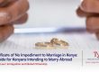 Certificate of No Impediment to Marriage in Kenya