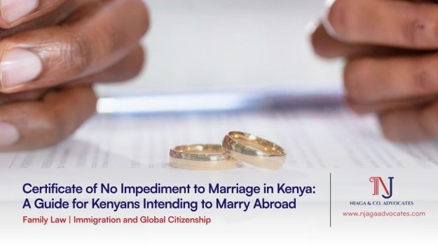 2 rings with 2 hands on either side with Njaga Advocates logo | Certificate of No Impediment to Marriage in Kenya | OAG Kenya | marriage abroad